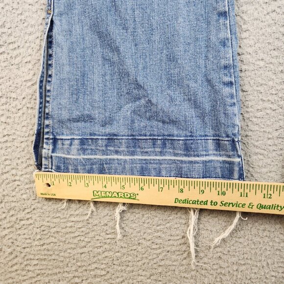 ROCK & ROLL Cowgirl Jeans Womens 32 Curvy Trouser Mid Flared Leg Bell Western - Picture 8 of 14